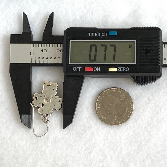 Sterling Silver 925 1.41" Black Enamel Scrollwork Cross Dangle Earrings 11g - Picture 14 of 16